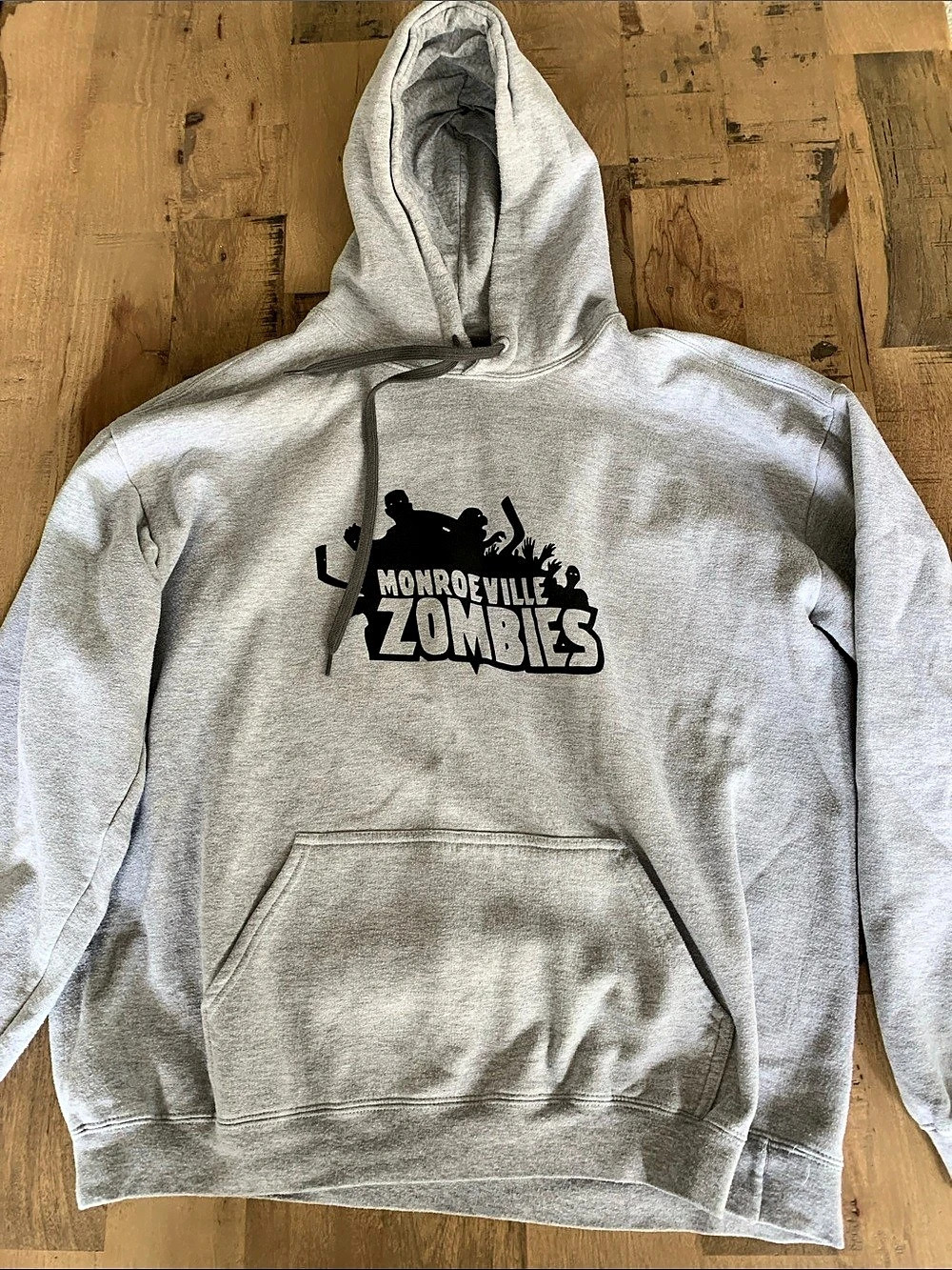 Monroeville Zombies Hockey Hoodie Gildan Gray XL